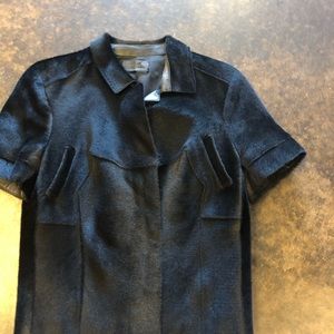 Narciso Rodriguez black shaved shearling jacket 42